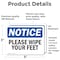 Signmission Please Wipe Your Feet, 5 in W x Rectangle, Vinyl Decal OS-2PACK-NS-D-35-L-16375 - alternate 2